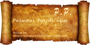 Peleskei Patrícius névjegykártya